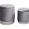 Hocker Cherry Storage Grau Silber (2/Set) Sitzbänke