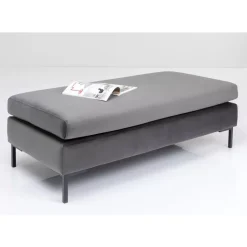 Clearance Hocker Gianni Velvet Grau Schwarz Sitzbänke