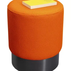 New Hocker Jody Orange Mesh Schwarz O35Cm Sitzbänke