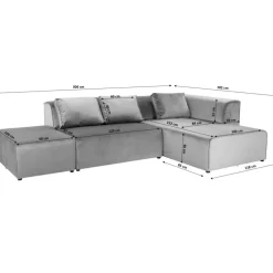 Outlet Infinity Ottomane Elements Grau Rechts Sofas & Couches