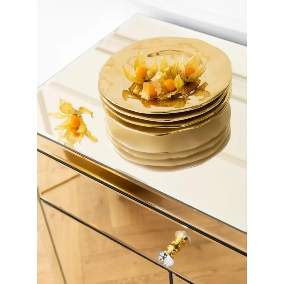 Clearance Kommode Luxury Champagne 2-Turig 1 Schub Kommoden & Sideboards
