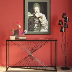 Sale Konsole Laser Schwarz Klarglas 120X40Cm Kommoden & Sideboards