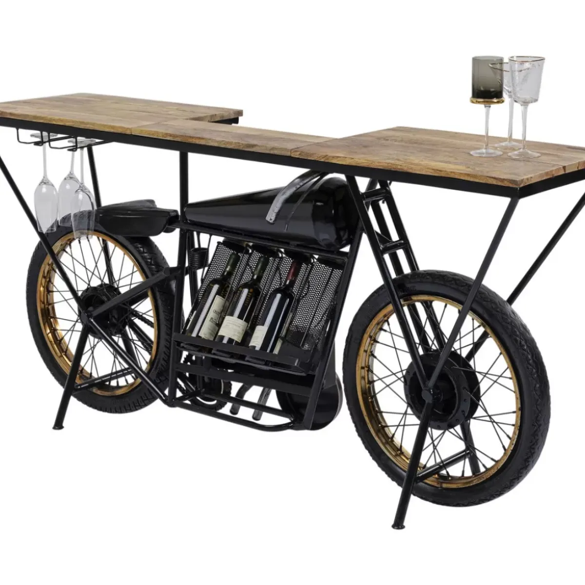 Outlet Konsole Motorbike Schwarz Kommoden & Sideboards