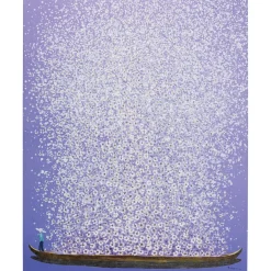 New Leinwandbild Flower Boat Lila Weis 120X160Cm Bilder