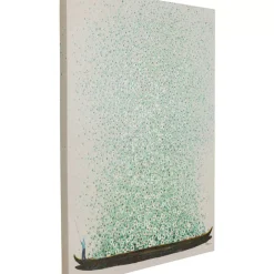 Leinwandbild Flower Boat Beige Grun 80X100Cm Bilder