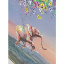 Clearance Leinwandbild Flying Elephant At Night 80X100Cm Bilder