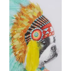 Outlet Leinwandbild Headdress Dog 80X80Cm Bilder