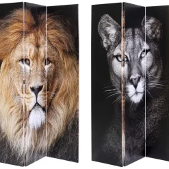 Best Paravent King Lion Vs Cat Girl 120X180Cm Paravents