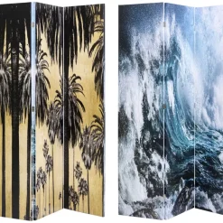Clearance Paravent Triptychon Wave Vs Palms 120X180Cm Paravents