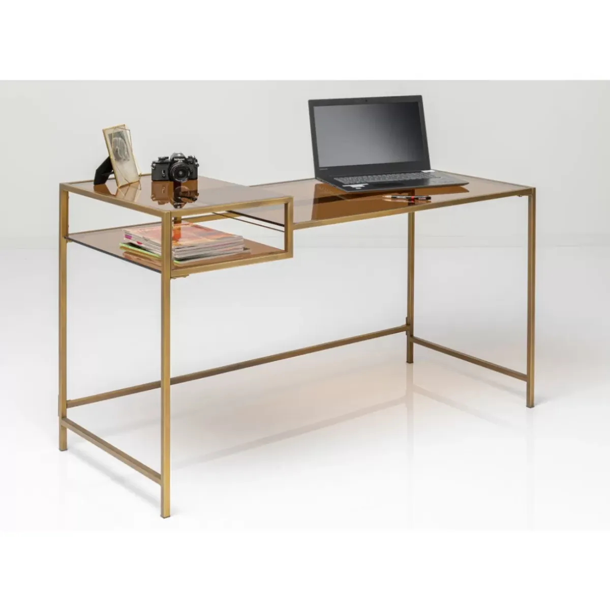 New Schreibtisch Loft Gold 134X60Cm Tische