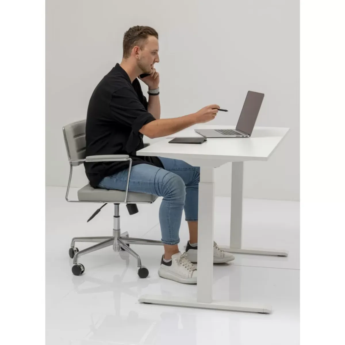 Hot Schreibtisch Office Smart Weiss Weiss 140X60 Tische