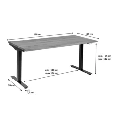 New Schreibtisch Office Symphony Eiche Schwarz 160X80 Tische