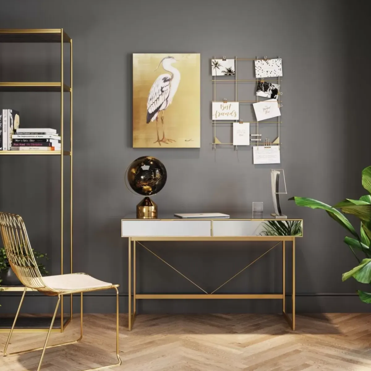 Discount Schreibtisch Soran Gold 120X50Cm Tische