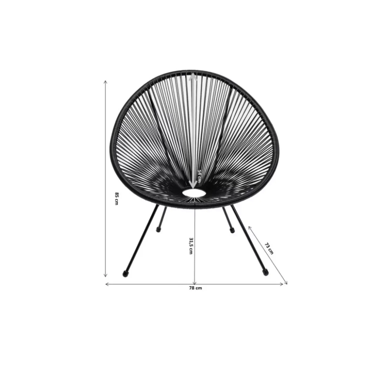 Online Sessel Acapulco Schwarz Outdoormöbel