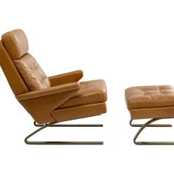 Online Sessel Mit Hocker Breno Braun Sessel