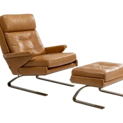 Online Sessel Mit Hocker Breno Braun Sessel