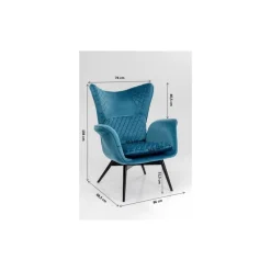 New Sessel Tudor Velvet Petrol Sessel