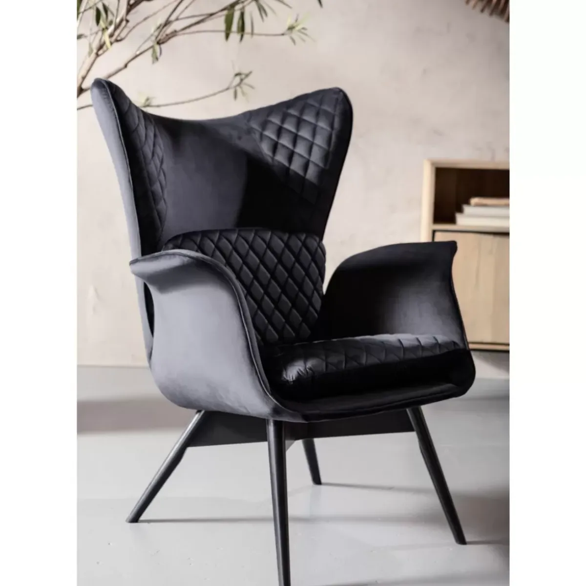 Clearance Sessel Tudor Velvet Schwarz Sessel