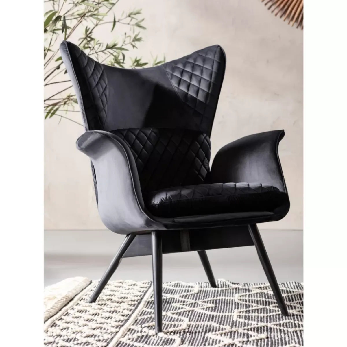 Clearance Sessel Tudor Velvet Schwarz Sessel