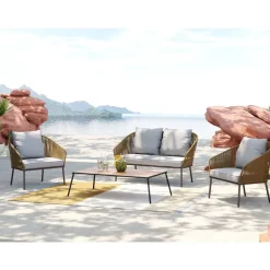 Online Sitzgruppe Elba Quattro Natur (4/Tlg.) Outdoormöbel