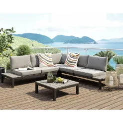 Outlet Sitzgruppe Holiday Schwarz (4-Tlg.) Outdoormöbel