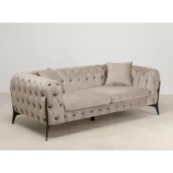 Hot Sofa Bellissima 2-Sitzer Velvet Beige 200Cm Sofas & Couches