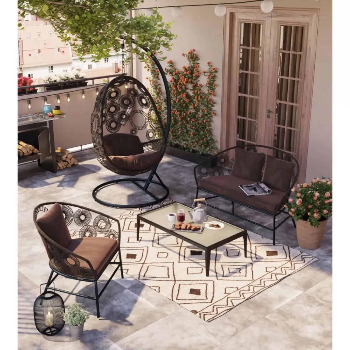 Outlet Sofa Ibiza Braun Outdoormöbel