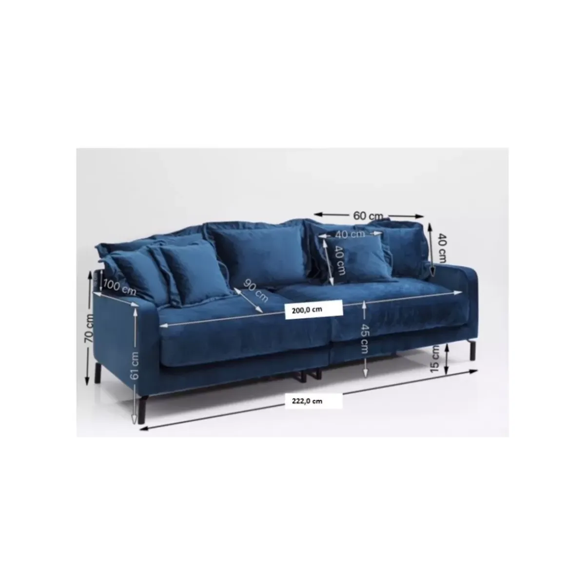 Outlet Sofa Lullaby 2-Sitzer Petrol Sofas & Couches