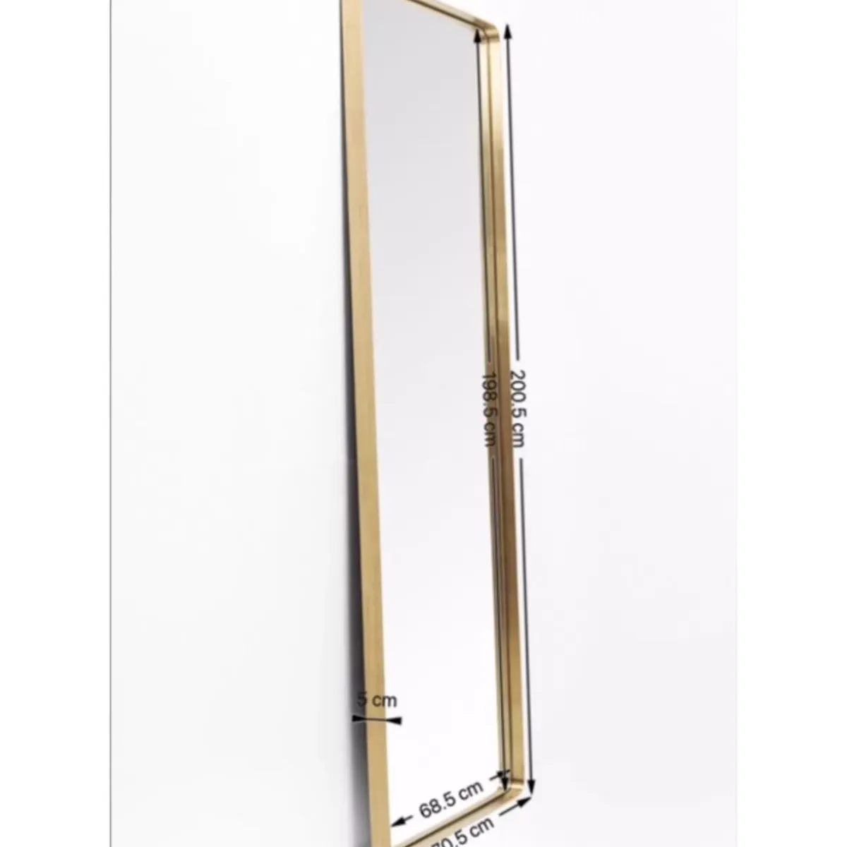 Clearance Spiegel Curve Rectangular Brass 70X200Cm Spiegel