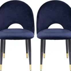 Hot Stuhl Iris Velvet Blau (2/Set) Stühle
