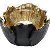 Clearance Teelichthalter Flower Bloom Schwarz Gold O10 Deko & Geschenkartikel