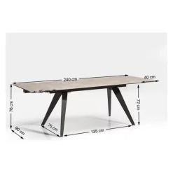 Online Tisch Amsterdam Marble 160(40+40)X90 Tische