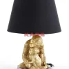 Tischleuchte Animal Monkey Love Hug Gold 50Cm Tischleuchten