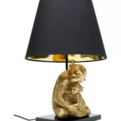 Tischleuchte Animal Monkey Love Hug Gold 50Cm Tischleuchten