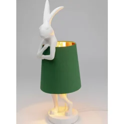 Clearance Tischleuchte Animal Rabbit Weis/Grun 68Cm Tischleuchten