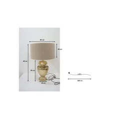 Hot Tischleuchte Barock Gold Beige 49Cm Tischleuchten