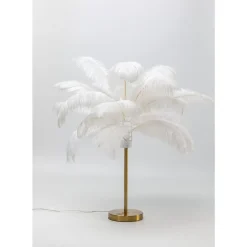 Sale Tischleuchte Feather Palm Weis 60Cm Tischleuchten