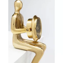 Outlet Tischuhr Sitting Man Gold 8X27Cm Uhren