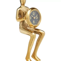 Outlet Tischuhr Sitting Man Gold 8X27Cm Uhren