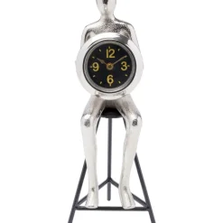 Online Tischuhr Sitting Man Silber 12X31Cm Uhren