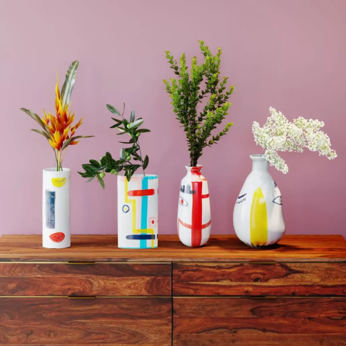 Hot Vase Art Face Colore 23 Vasen