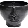 Clearance Vase Half Face Schwarz 23Cm Vasen