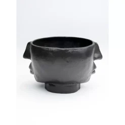 Clearance Vase Half Face Schwarz 23Cm Vasen