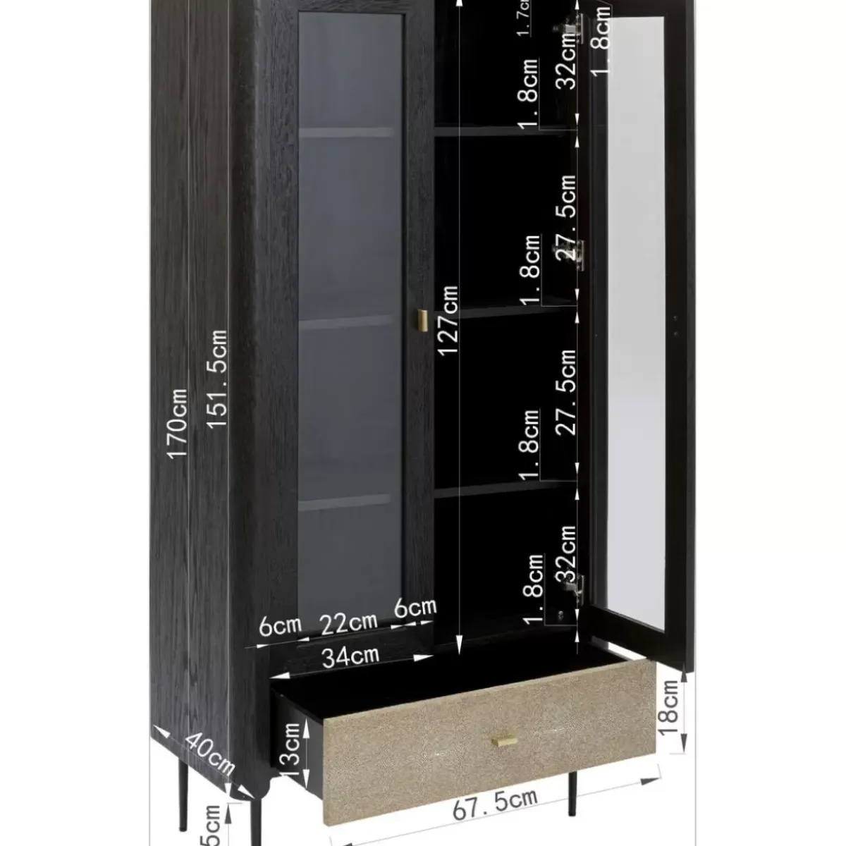 New Vitrine Milano 170X80 Regale