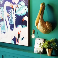 Best Wandleuchte Animal Spoonbill Gold 29X62Cm Wandleuchten