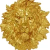 Online Wandobjekt Lion Head Gold 90X100Cm Bilder