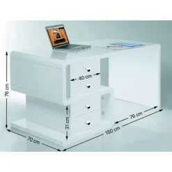 New White Club Schreibtisch Snake 150X70Cm Tische